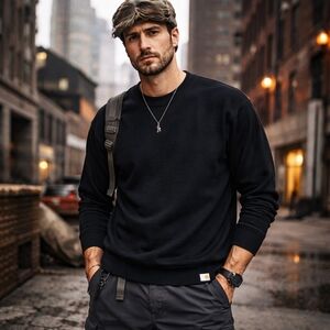 Carhartt WIP Black Knit Sweater 2XL Minimal Grunge Streetwear Workwear